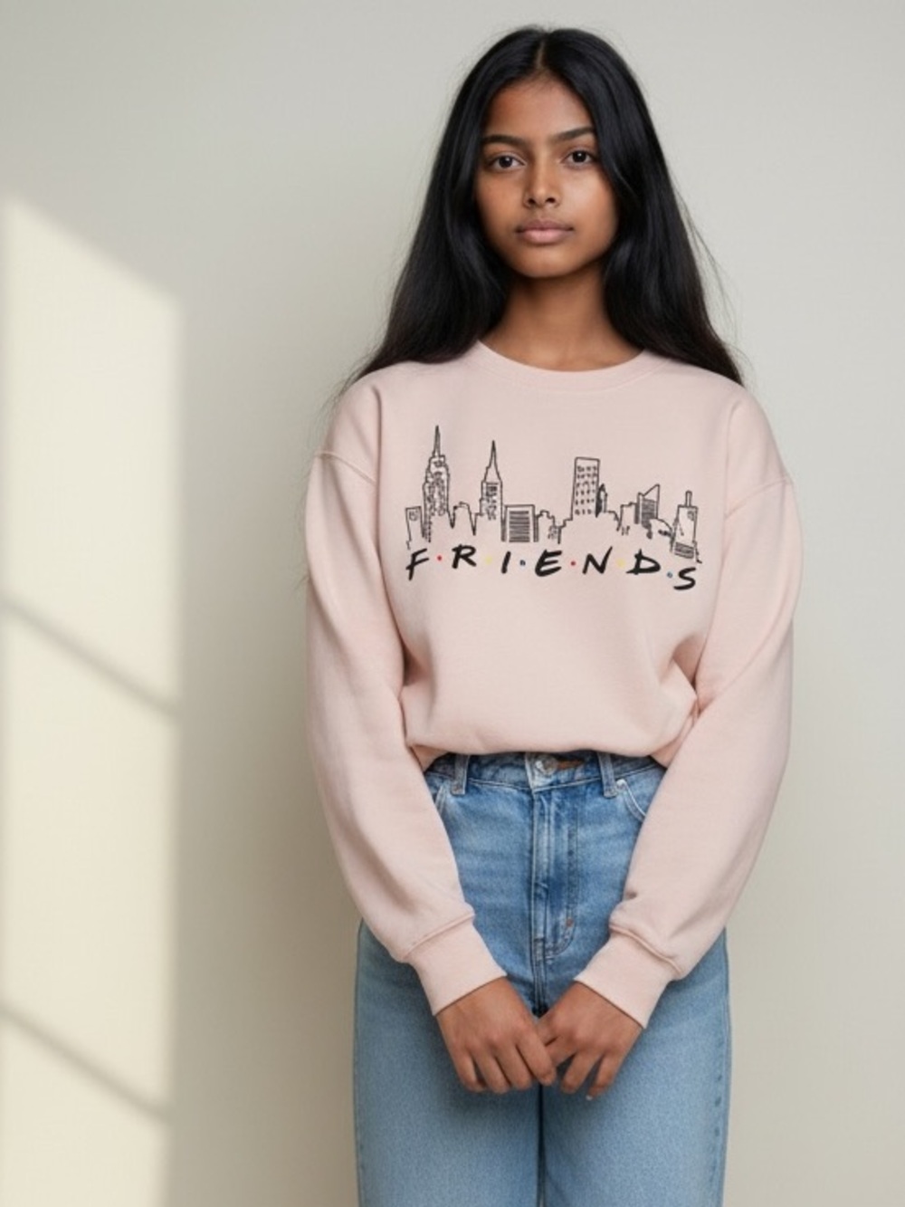 H&M Light Pink "Friends" Graphic Sweatshirt
